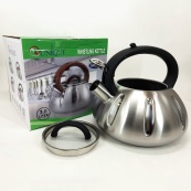 Чайник со свистком Unique UN-5303 кухонный на 3 литра, металический чайник из нержавейки. Цвет: черный. Изображение №4