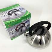 Чайник со свистком Unique UN-5303 кухонный на 3 литра, металический чайник из нержавейки. Цвет: черный. Изображение №5