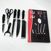 Набір ножів UNIQUE UN-1821 кухонні ножі ножиці та овочечистка. Зображення №4