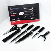 Набір ножів UNIQUE UN-1821 кухонні ножі ножиці та овочечистка. Зображення №7