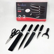 Набір ножів UNIQUE UN-1821 кухонні ножі ножиці та овочечистка. Зображення №8