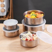 Набір харчових контейнерів Unique UN-1515 5 шт із нержавіючої сталі. Зображення №4