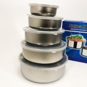 Набір харчових контейнерів Unique UN-1515 5 шт із нержавіючої сталі. Зображення №6