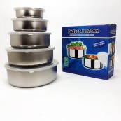 Набір харчових контейнерів Unique UN-1515 5 шт із нержавіючої сталі. Зображення №8