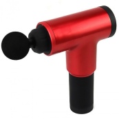 Акумуляторний масажер Fascial Gun KH-320 портативний ручний ударний м'язовий пістолет 4 насадки червоний. Зображення №5