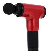 Акумуляторний масажер Fascial Gun KH-320 портативний ручний ударний м'язовий пістолет 4 насадки червоний. Зображення №11