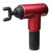 Акумуляторний масажер Fascial Gun KH-320 портативний ручний ударний м'язовий пістолет 4 насадки червоний. Зображення №12