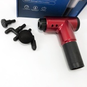 Акумуляторний масажер Fascial Gun KH-320 портативний ручний ударний м'язовий пістолет 4 насадки червоний. Зображення №13
