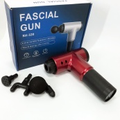 Акумуляторний масажер Fascial Gun KH-320 портативний ручний ударний м'язовий пістолет 4 насадки червоний. Зображення №14