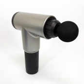 Акумуляторний масажер Fascial Gun KH-320 портативний ручний ударний м'язовий пістолет 4 насадки сірий. Зображення №21