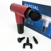 Акумуляторний масажер Fascial Gun KH-320 портативний ручний ударний м'язовий пістолет 4 насадки червоний. Зображення №19