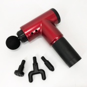 Акумуляторний масажер Fascial Gun KH-320 портативний ручний ударний м'язовий пістолет 4 насадки червоний. Зображення №25