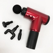 Акумуляторний масажер Fascial Gun KH-320 портативний ручний ударний м'язовий пістолет 4 насадки червоний. Зображення №26