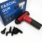 Акумуляторний масажер Fascial Gun KH-320 портативний ручний ударний м'язовий пістолет 4 насадки червоний. Зображення №27