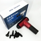 Акумуляторний масажер Fascial Gun KH-320 портативний ручний ударний м'язовий пістолет 4 насадки червоний. Зображення №28