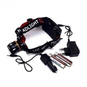 Фонарь налобный светодиодный водонепроницаемый с 2 аккумуляторами Bailong BL-T06B-P90, головной фонарик. Изображение №2