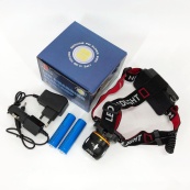 Фонарь налобный светодиодный водонепроницаемый с 2 аккумуляторами Bailong BL-T06B-P90, головной фонарик. Изображение №4