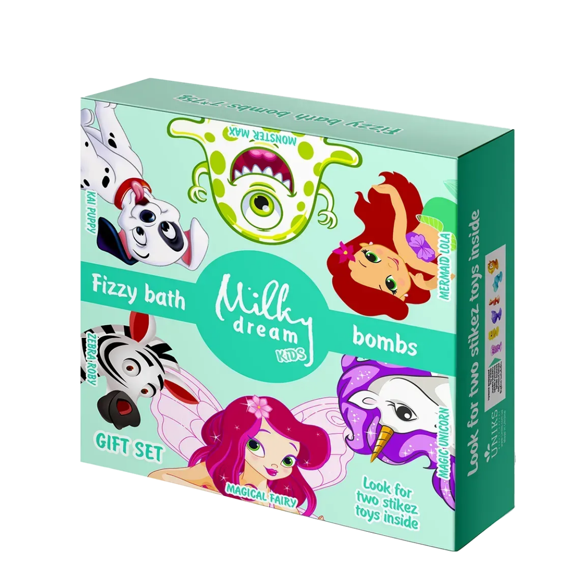 Подарунковий набір з бомбочками для ванни Milky Dream 7 штук по 75 г Подарунковий набір з бомбочками для ванни Milky Dream 7 штук по 75 г