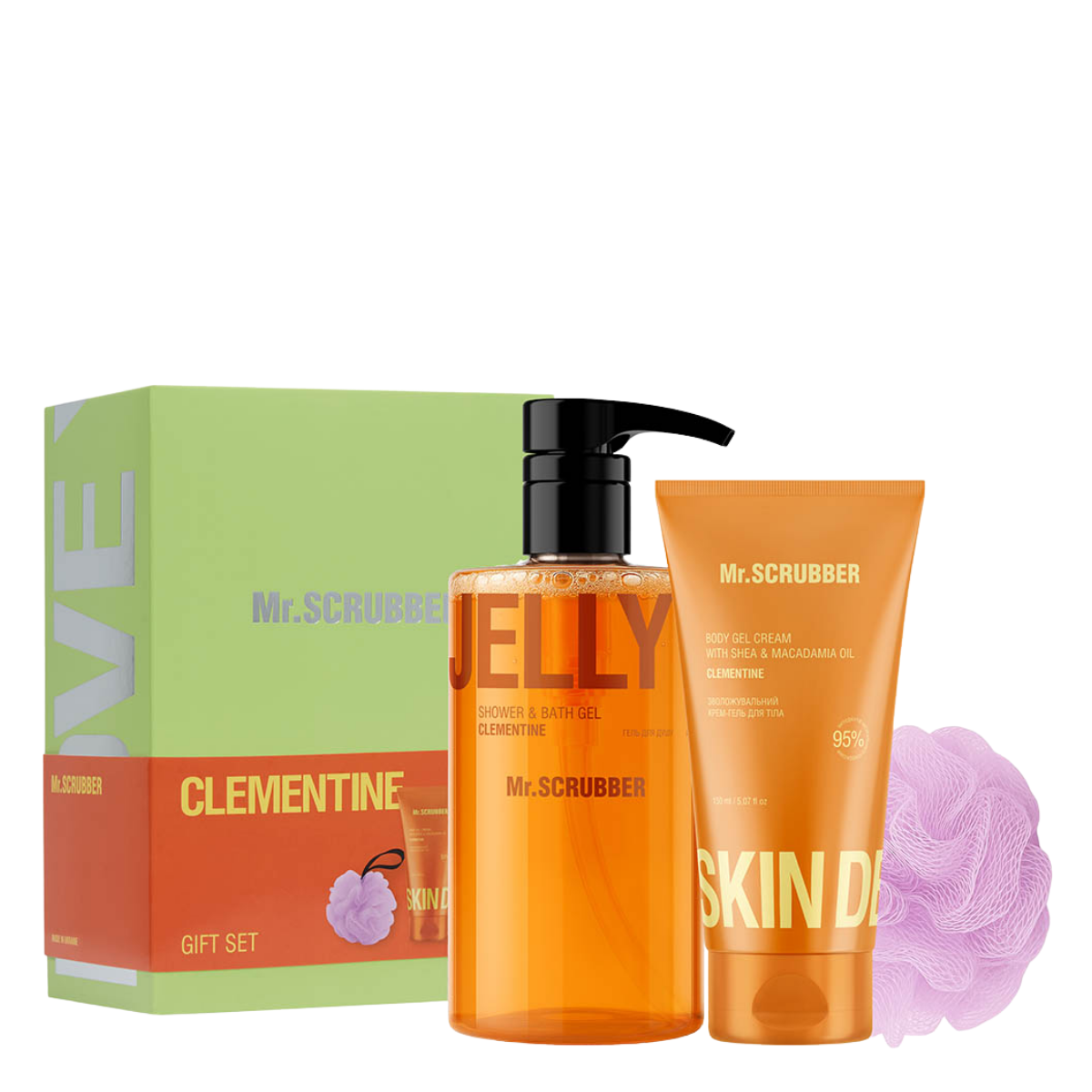 Подарунковий набір косметики для жінок Mr.Scrubber Clementine для догляду за тілом Подарунковий набір косметики для жінок Mr.Scrubber Clementine для догляду за тілом