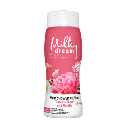 Зволожувальний крем-гель для душу Milky Dream “Дамаська троянда і ваніль” 300 мл Зволожувальний крем-гель для душу Milky Dream “Дамаська троянда і ваніль” 300 мл