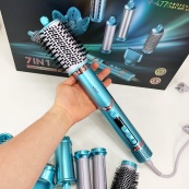 Фен-стайлер для волосся 7в1 VGR V-477 Blue Professional 1400 Вт 7 насадок. Зображення №2