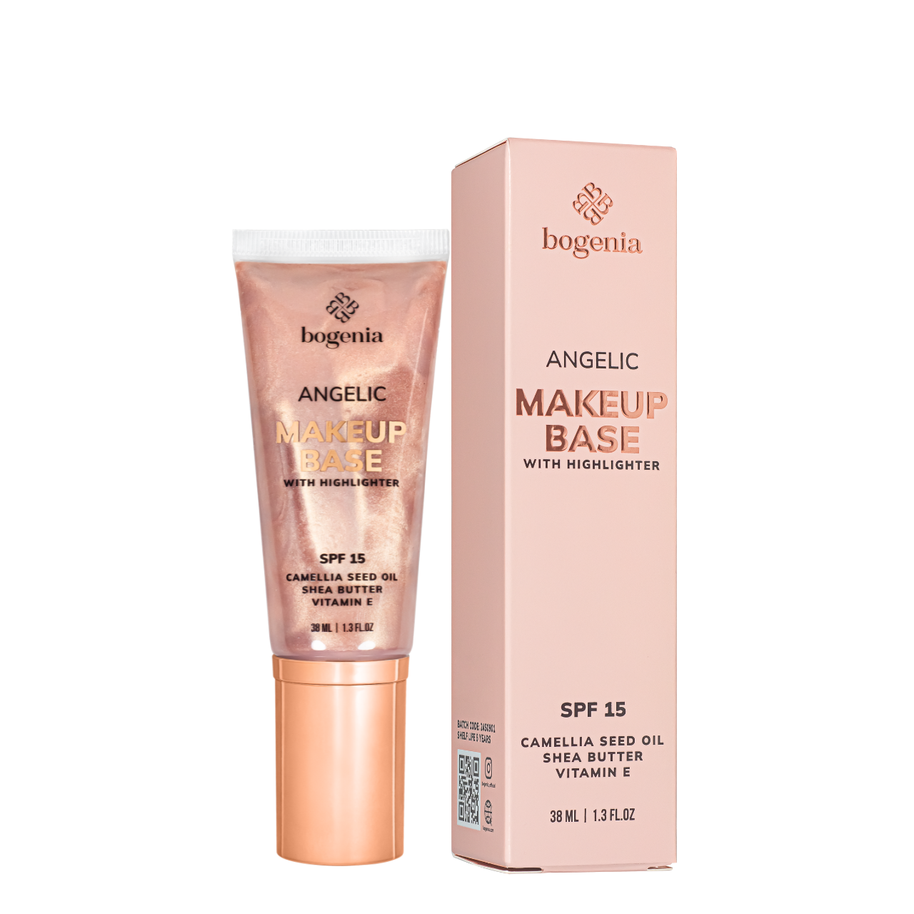 База під макіяж Bogenia Angelic Makeup Base with Highlighter 38 мл (BG612), 001 Бежева База під макіяж Bogenia Angelic Makeup Base with Highlighter 38 мл (BG612), 001 Бежева