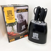 Набір ножів із нержавіючої сталі з основою Rainberg RB-2330 Black. Зображення №2