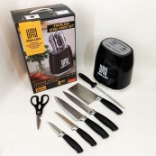 Набір ножів із нержавіючої сталі з основою Rainberg RB-2330 Black. Зображення №6