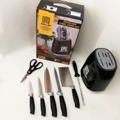 Набір ножів із нержавіючої сталі з основою Rainberg RB-2330 Black. Зображення №7