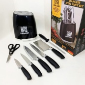 Набір ножів із нержавіючої сталі з основою Rainberg RB-2330 Black. Зображення №10