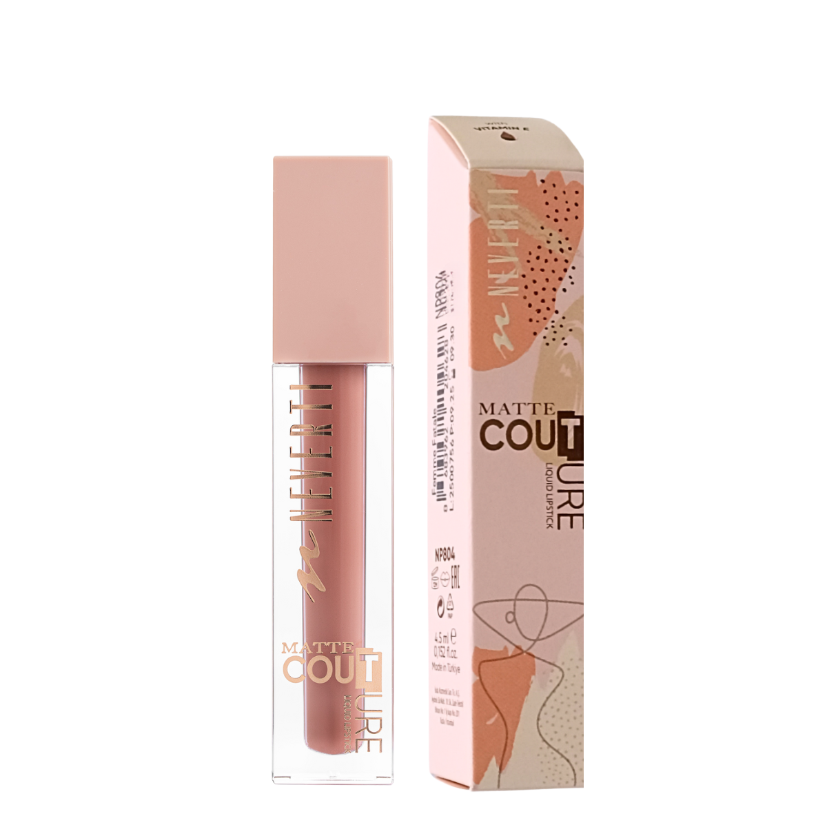 Помада для губ матова Neverti MATTE COUTURE LIQUID (NP804), 109 Nudly Song Рожево-коричнева Помада для губ матова Neverti MATTE COUTURE LIQUID (NP804), 109 Nudly Song Рожево-коричнева