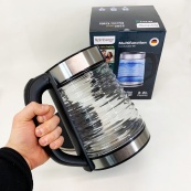 Електрочайник Rainberg RB-2312 скляний дисковий чайник 2.2л 2200Вт Silver. Зображення №2