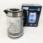 Електрочайник Rainberg RB-2312 скляний дисковий чайник 2.2л 2200Вт Silver. Зображення №3