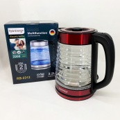Електрочайник Rainberg RB-2312 скляний дисковий чайник 2.2л 2200Вт Red. Зображення №5