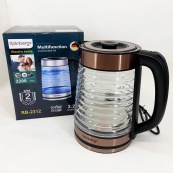 Електрочайник Rainberg RB-2312 скляний дисковий чайник 2.2л 2200Вт Brown. Зображення №3