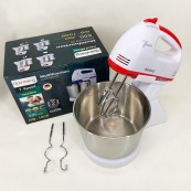 Стаціонарний електричний міксер із чашею Rainberg RB-1006 500W з насадками для замішування тіста Red. Зображення №5