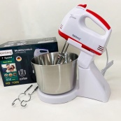 Стаціонарний електричний міксер із чашею Rainberg RB-1006 500W з насадками для замішування тіста Red. Зображення №6