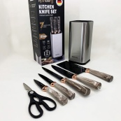 Набір ножів з нержавіючої сталі з основою Rainberg RB-2325 White. Зображення №4