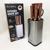 Набір ножів із нержавіючої сталі з основою Rainberg RB-2325 Brown. Зображення №2