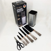 Набір ножів з нержавіючої сталі з основою Rainberg RB-2325 White. Зображення №5