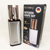 Набір ножів з нержавіючої сталі з основою Rainberg RB-2325 White. Зображення №6