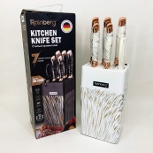Набір ножів із нержавіючої сталі з основою Rainberg RB-2326 White. Зображення №2