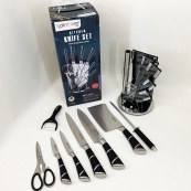 Набір кухонних ножів Rainberg RB-2499 8 предметів на підставці, що обертається Смуги. Зображення №4