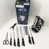 Набір кухонних ножів Rainberg RB-2499 8 предметів на підставці, що обертається Смуги. Зображення №7