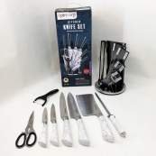 Набір кухонних ножів Rainberg RB-2499 8 предметів на підставці, що обертається White. Зображення №5