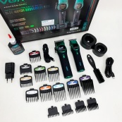 Комплект VGR 2 в 1 V-885 S2 GREEN, аккумуляторная машинка для стрижки и триммер. Изображение №6