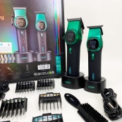 Комплект VGR 2 в 1 V-885 S2 GREEN, аккумуляторная машинка для стрижки и триммер. Изображение №9