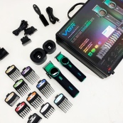 Комплект VGR 2 в 1 V-885 S2 GREEN, аккумуляторная машинка для стрижки и триммер. Изображение №17