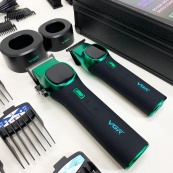 Комплект VGR 2 в 1 V-885 S2 GREEN, аккумуляторная машинка для стрижки и триммер. Изображение №18