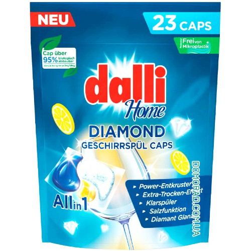 Dalli Капсули для миття посуду в посудомийці Home 23шт. Dalli Капсули для миття посуду в посудомийці Home 23шт.